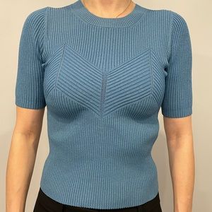 Sandro blue mid length sleeve sweater